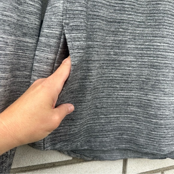 L.L.Bean Cozy Mixed-Knit Pullover Marled Light Gray Funnelneck Sweatshirt - Picture 12 of 12